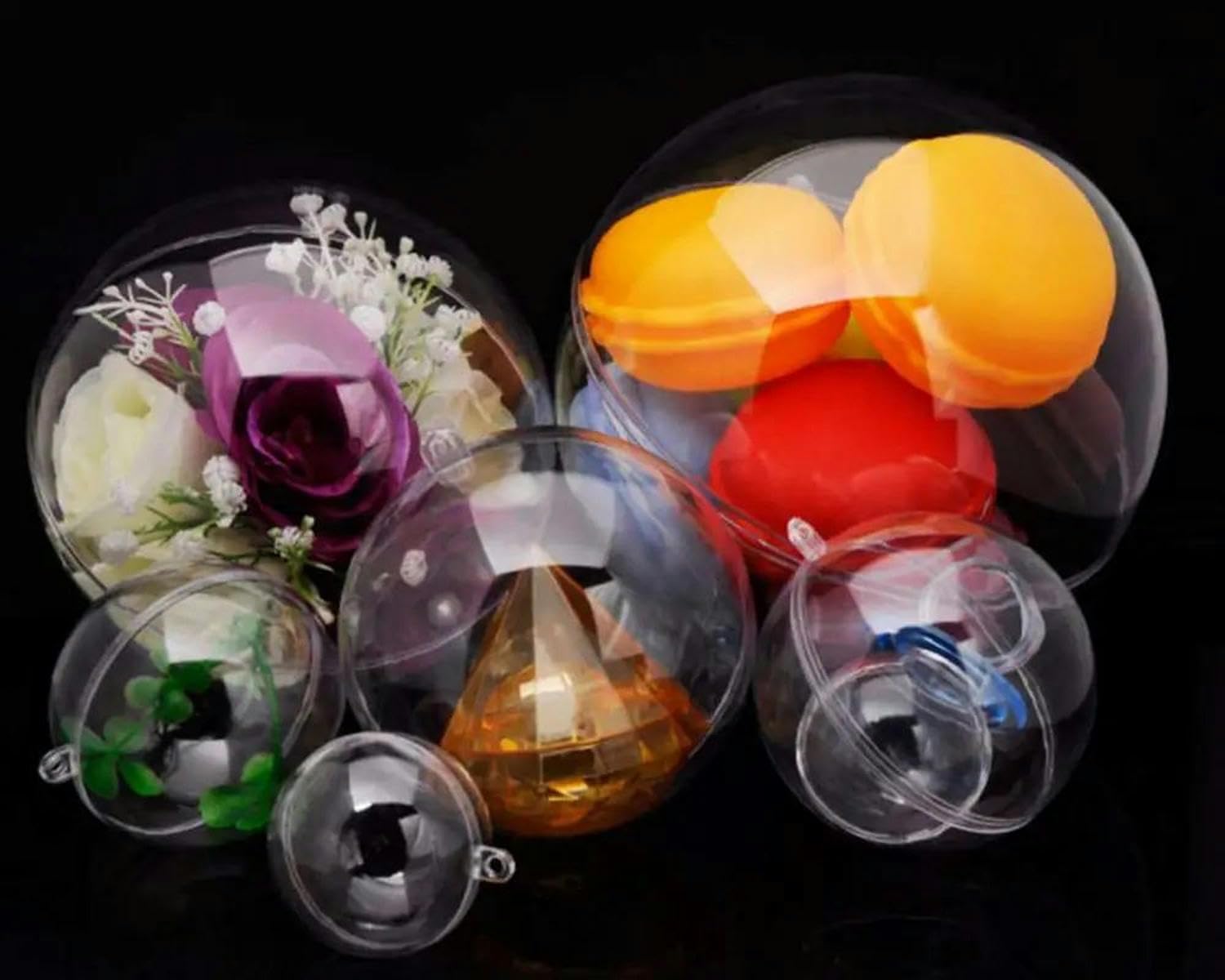 24 Boules/lot Boule de noël Claire remplissable Ornement décoration de Mariage Boule Acrylique Transparente boîte à bonbons-100mm