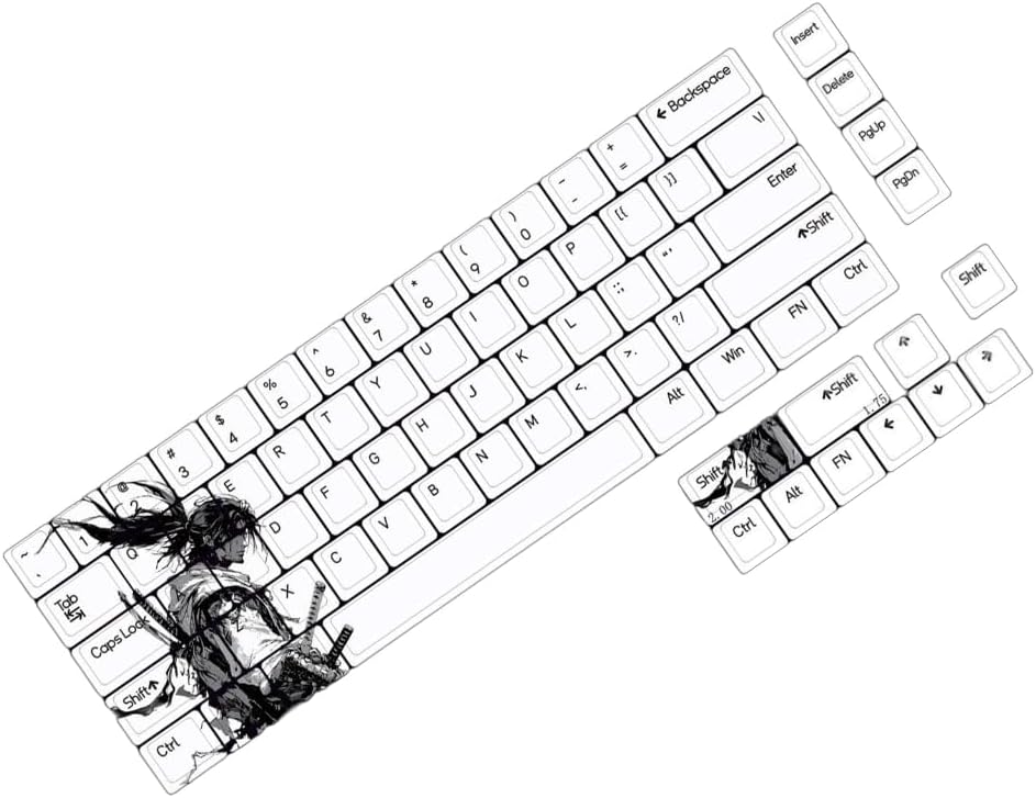 75Key PBT Keycaps Set for Mechanical Keyboards Original Height Unique Swordman