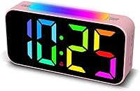 Topski Loud Alarm Clock for Heavy Sleepers: RGB Night Light, Large 7" Display, Dual Alarms, Snooze, Dimmable for Kids Teens