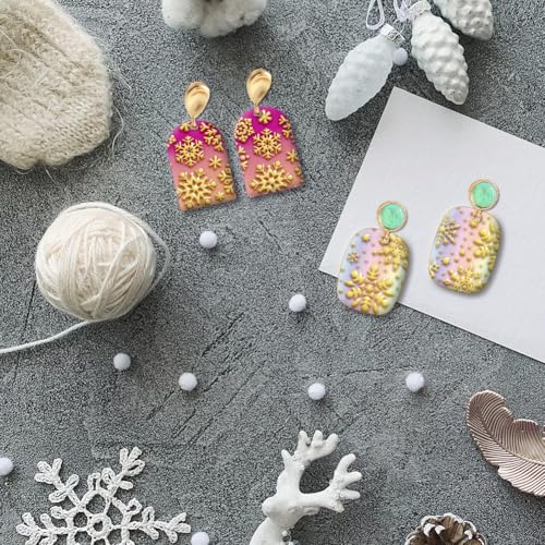 CHGCRAFT Snowflakes Winter Polymer Clay Texture Sheets Rubber Clay Texture Mats Polymer Clay Texture Tools for Creating Patterns and Designs are Suitable for Most Handicraft Creations - Image 4