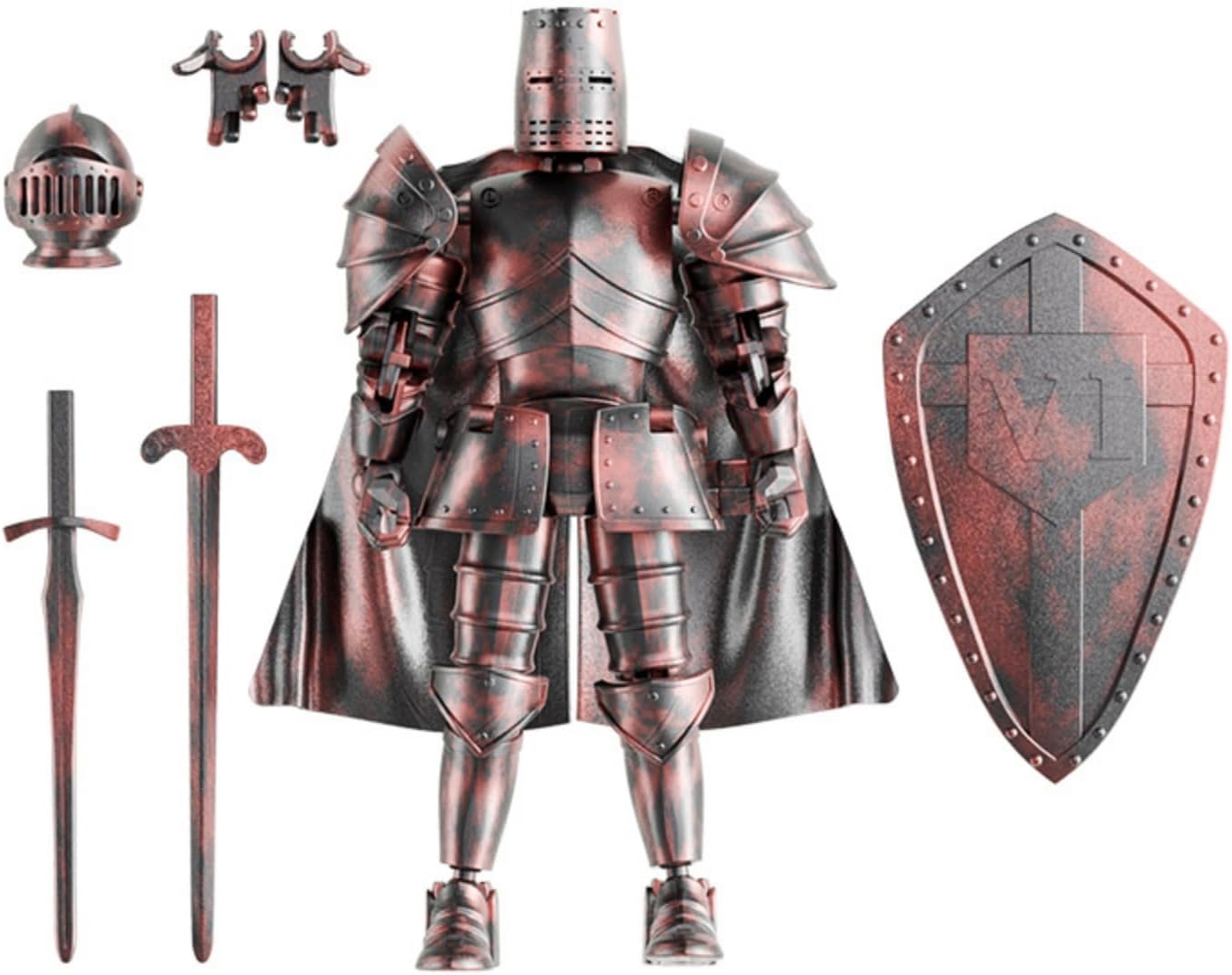 T13 Action Figure,Medieval Knight Action Figures,Dummy Lucky 13,3D Printed Robot Action Figure (Assembly Required)(Red)