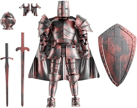 T13 Action Figure,Medieval Knight Action Figures,Dummy Lucky 13,3D Printed Robot Action Figure Assembly RequiredRed