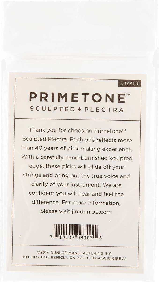 JIM DUNLOP Primetone Plectrum Small Triangle Smooth 1.5 mm Pack of 3, natural, Sachet de 3 - Image 2