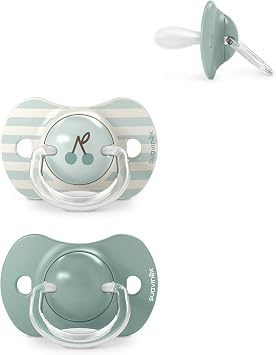 Suavinex, Pack of 2 Pacifiers for Babies +18 Months, with Physiological Silicone Teat SX Pro Symmetrical, Flat and Flexible, Respects Oral Development, Birdies Green