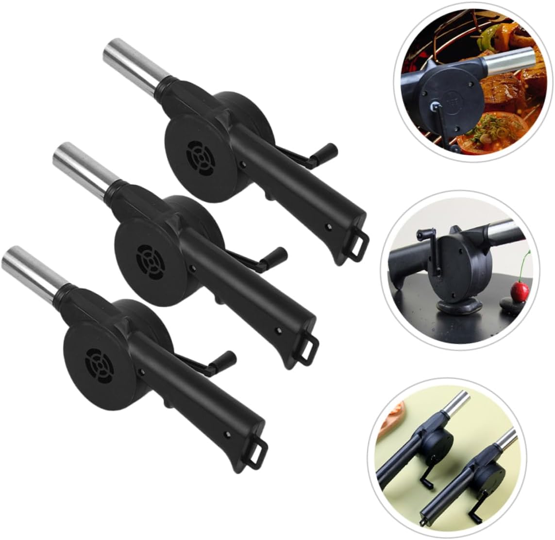 VICASKY 3pcs Handheld Fan Blower for Brazier and Charcoal Fire Starting