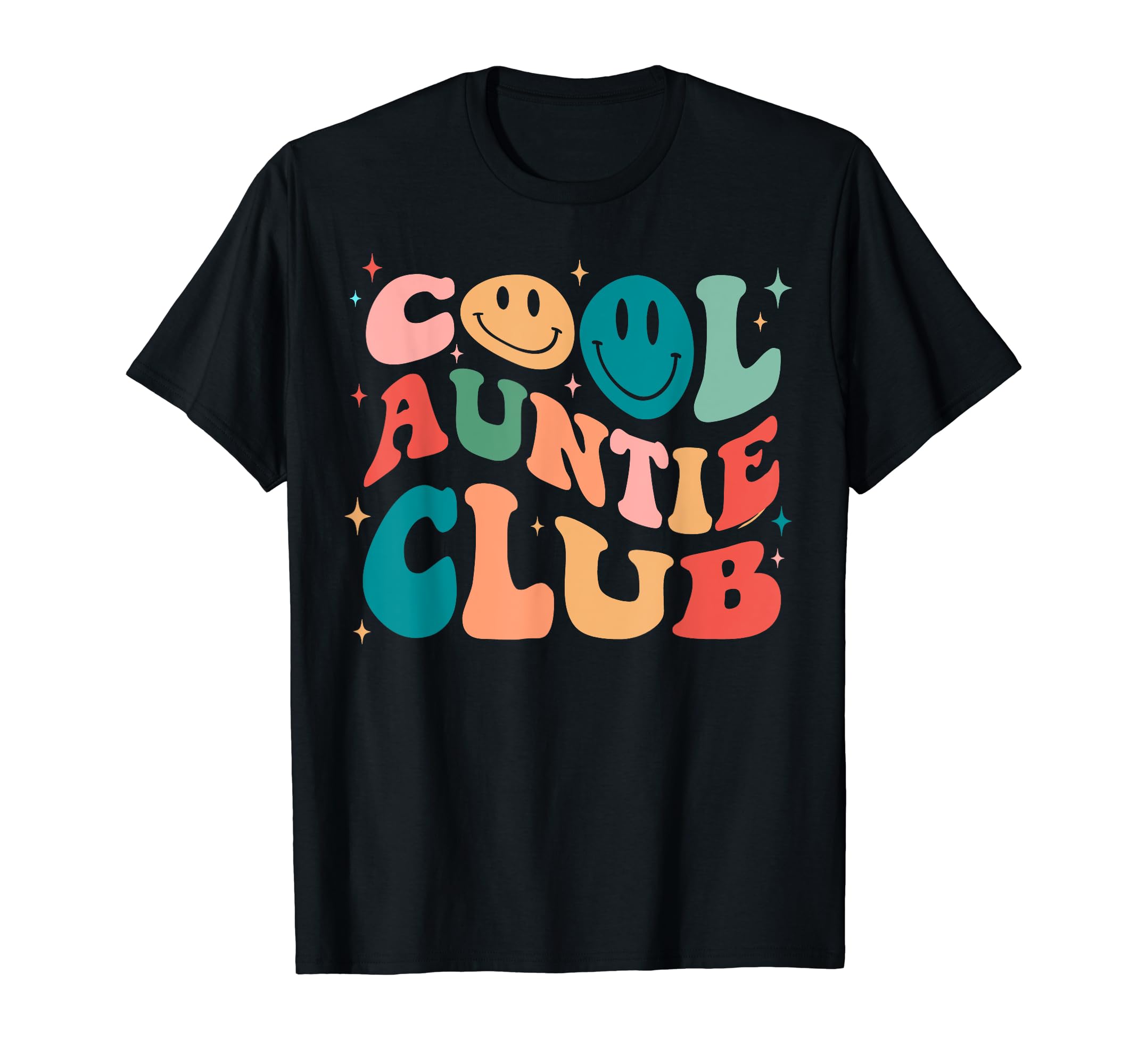 Retro Cool Aunt Club Groovy Vibes Smile Face Auntcool Aunt