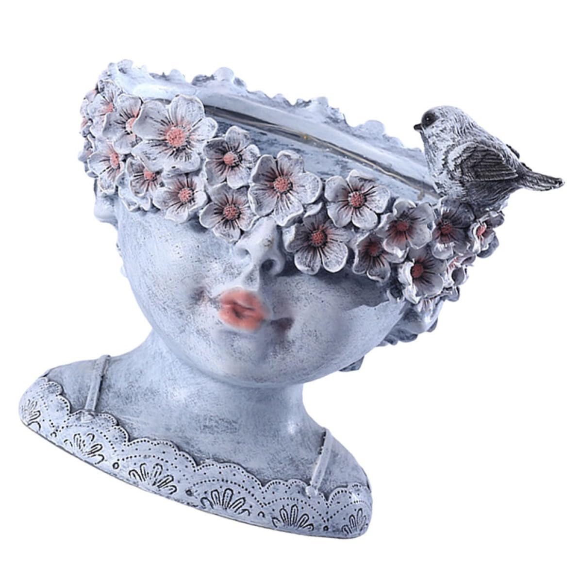 Pot de Fleurs de Jardin Fille Solaire en Résine, Déco Chic