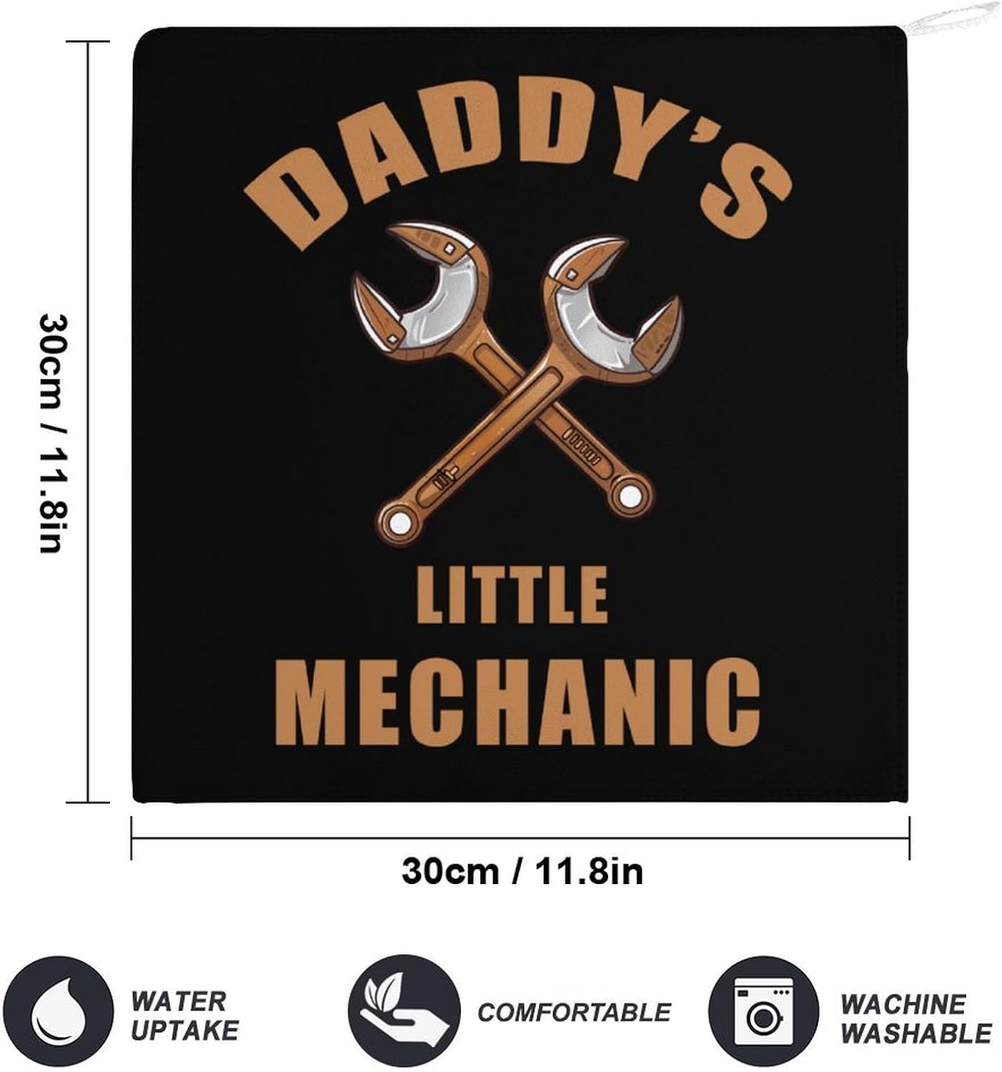 Daddy's Little Mechanic Hand Towels for Bathroom Kitchen Towels Small Towel Handkerchiefs with Hanging Loop 4PCS