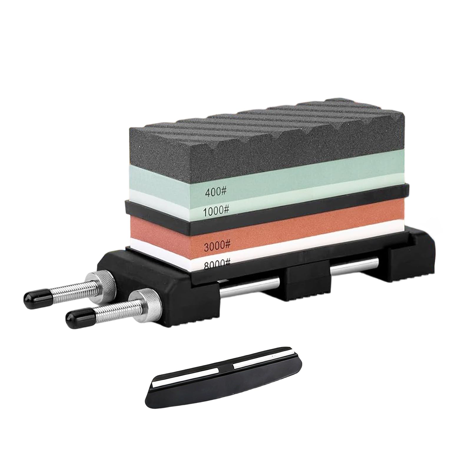 Whetstone Set, Knife Sharpening Stone, #400 #1000 #3000 #8000 Double-Sided Sharpening Stone, Stainless Steel Base, With Angle Fixed Holder, Rough Whetstone, Medium Grinding, Finishing Whetstone, Ideal