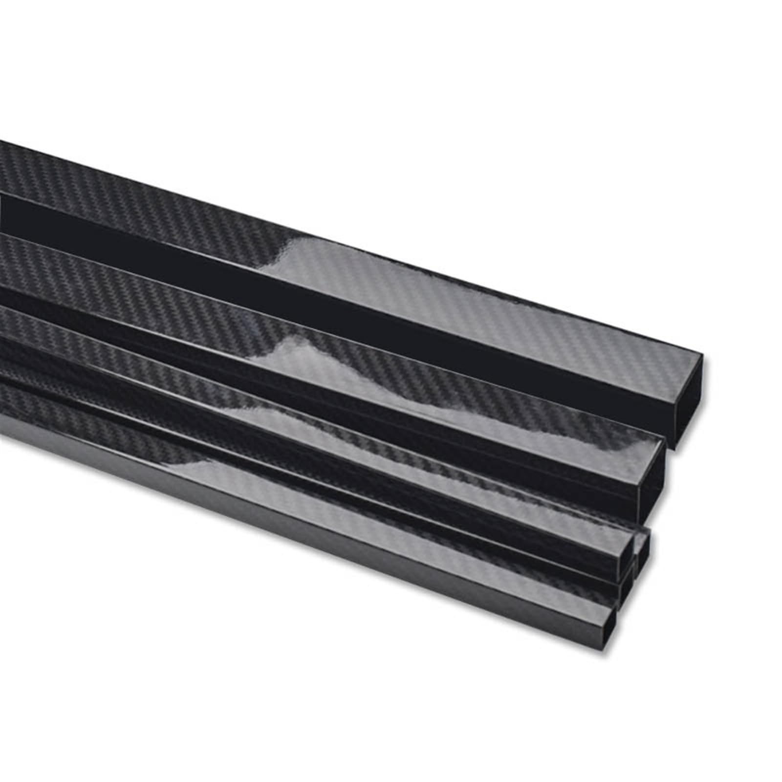 Tubo Cuadrado De Fibra De Carbono Tubo cuadrado de fibra carbono 2 piezas, longitud 500 MM, superficie pintada, sarga tubo completo 3K, diámetro exterior 8, 10, 12, 14, 15, 16, 17 y 18