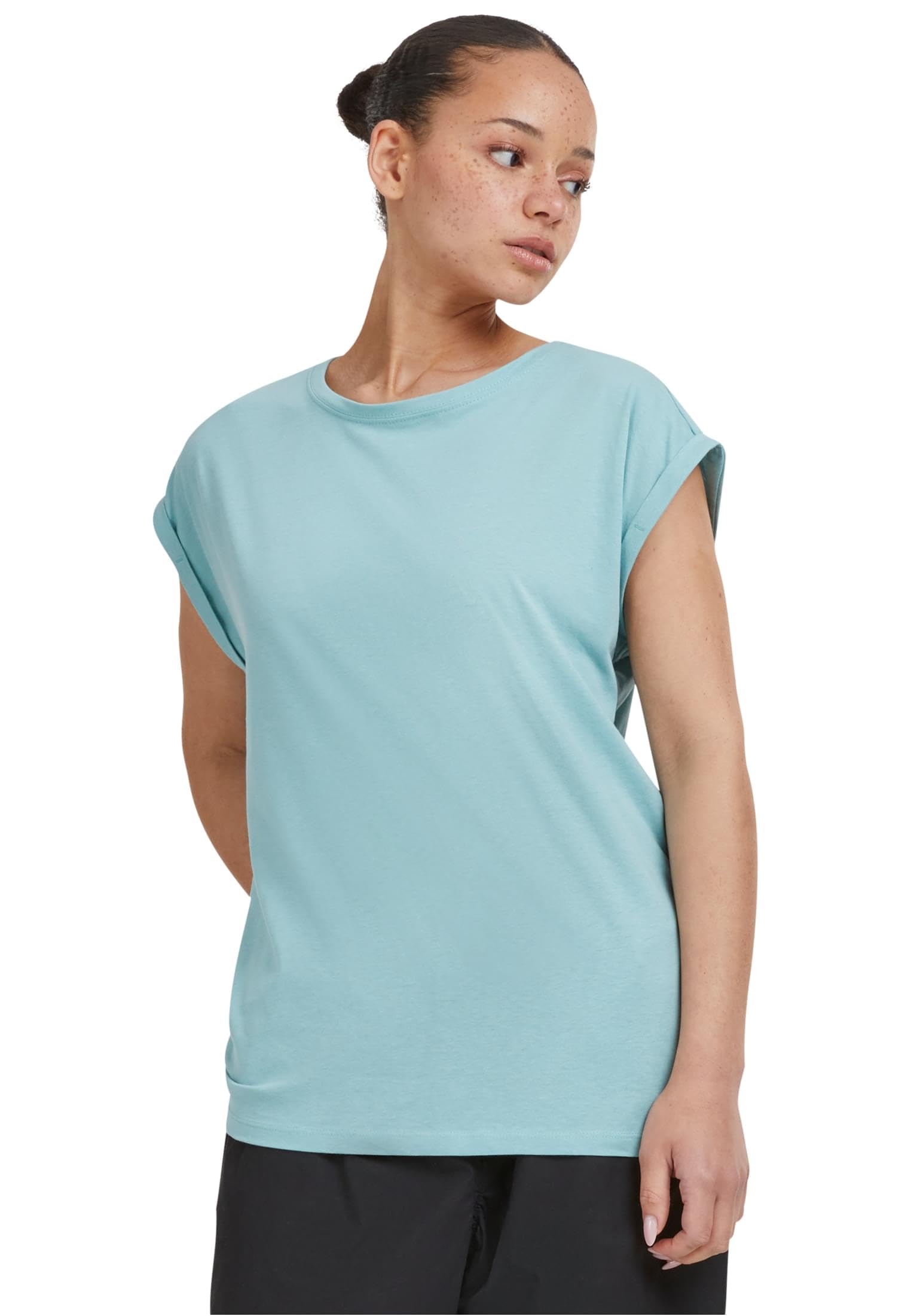 Urban Classics Women's Ladies Extended Shoulder Tee T-Shirt, bluemint, XXL