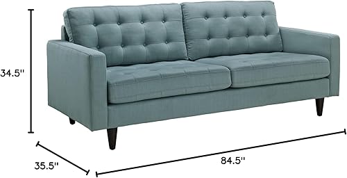 Miniatura 144 de Modway Sofá biplaza Empress en tela tapizada moderna de mediados de siglo, gris Gris,Laguna,Gris,claro,Celeste,verde azulado,Beige,Atomic Rojo