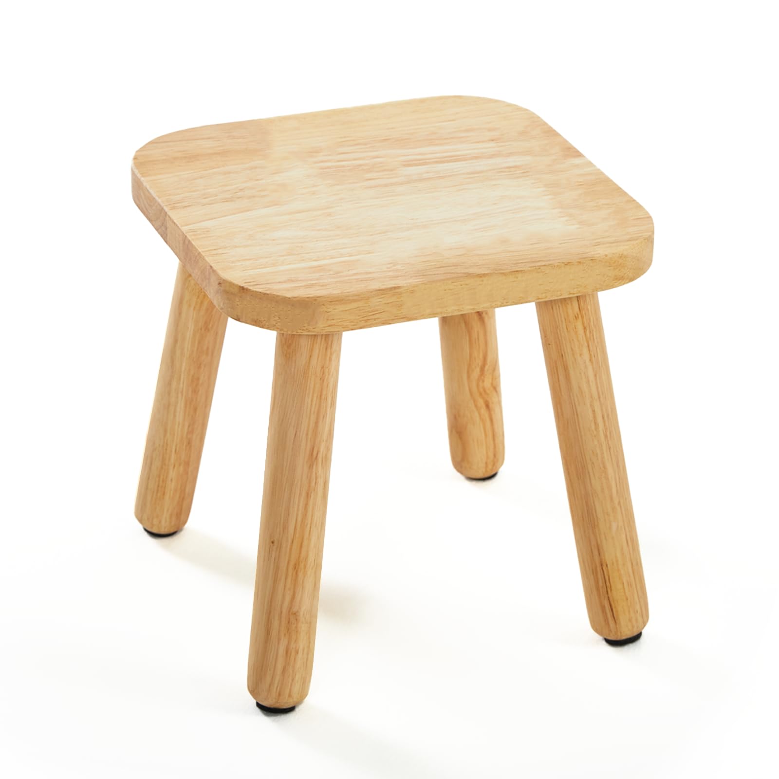 Frogprin Solid Wooden Step Stool for Kids Adults, Short Chair Toddlers Plant Stool, Kids Stool Perfect Matched Sensory Table, Multi-Purpose Sitting for Kitchen Playroom Bathroom Bedroom (1 Pack)