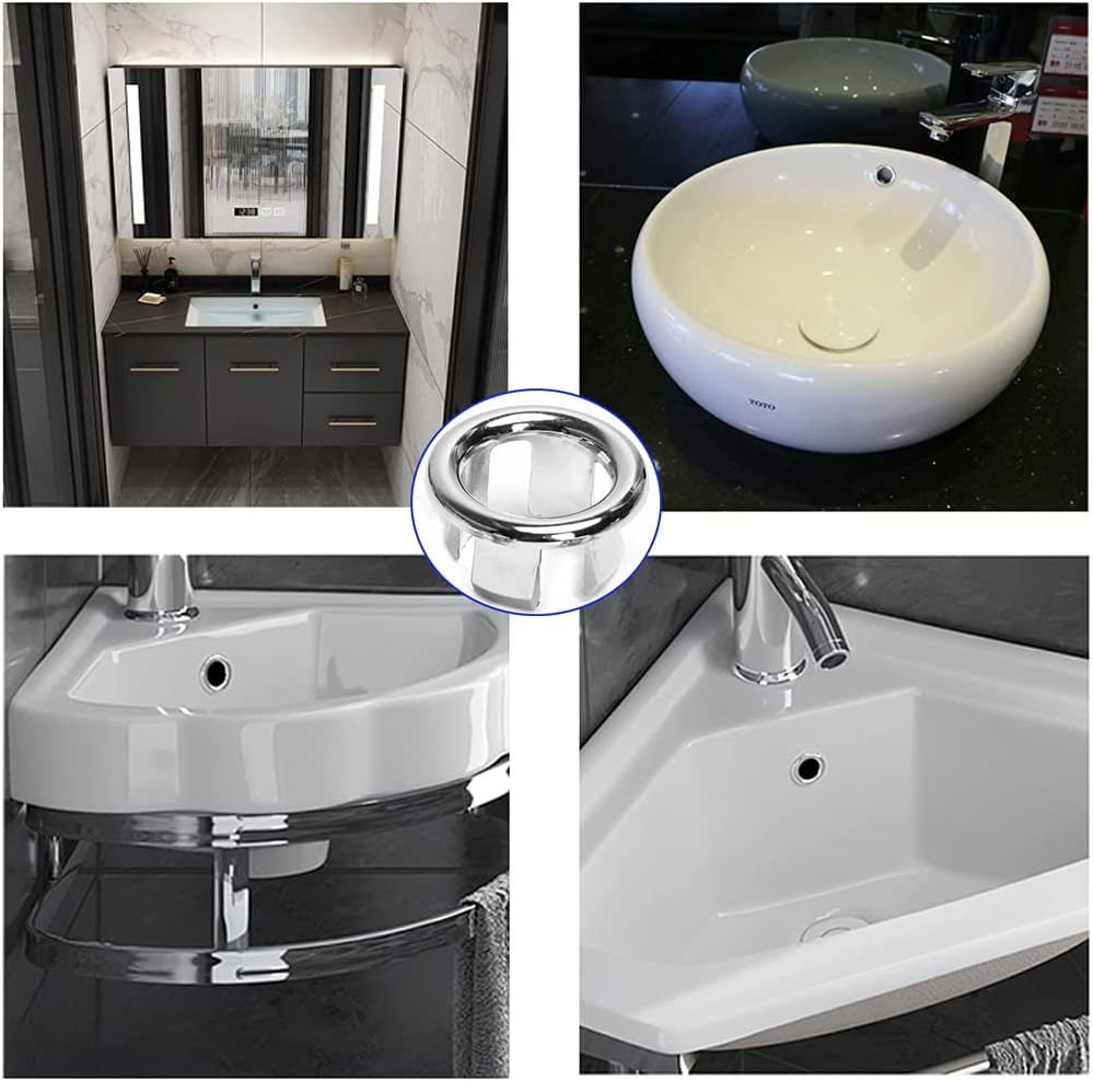 Sink Overflow Ring Hole Round Basin Trim Drain Cover for