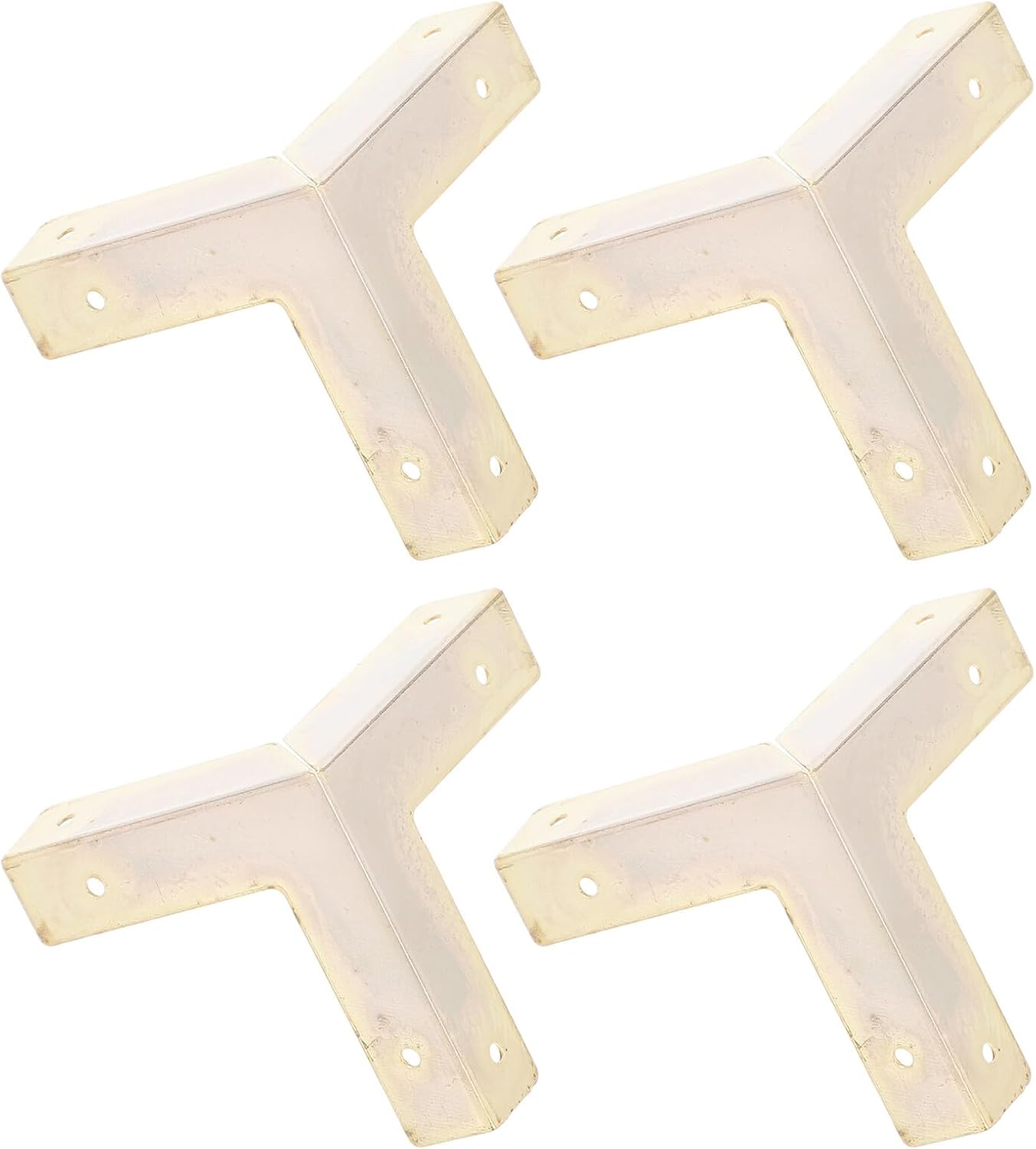 4pcs Yellow Steel Furniture Corner Protector Hardware Decorative Corner Guard for Wooden Box Jewelry Case, Cabinet Edge Guards for Home Improvement Tools