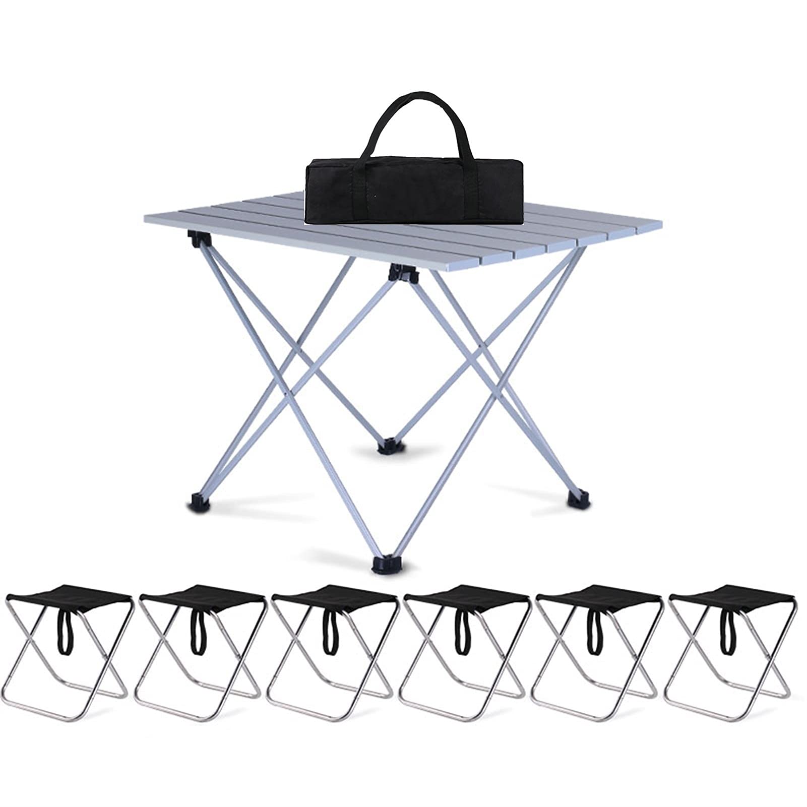 Table et chaises de camping pliables en aluminium léger 56x40cm pour voiture