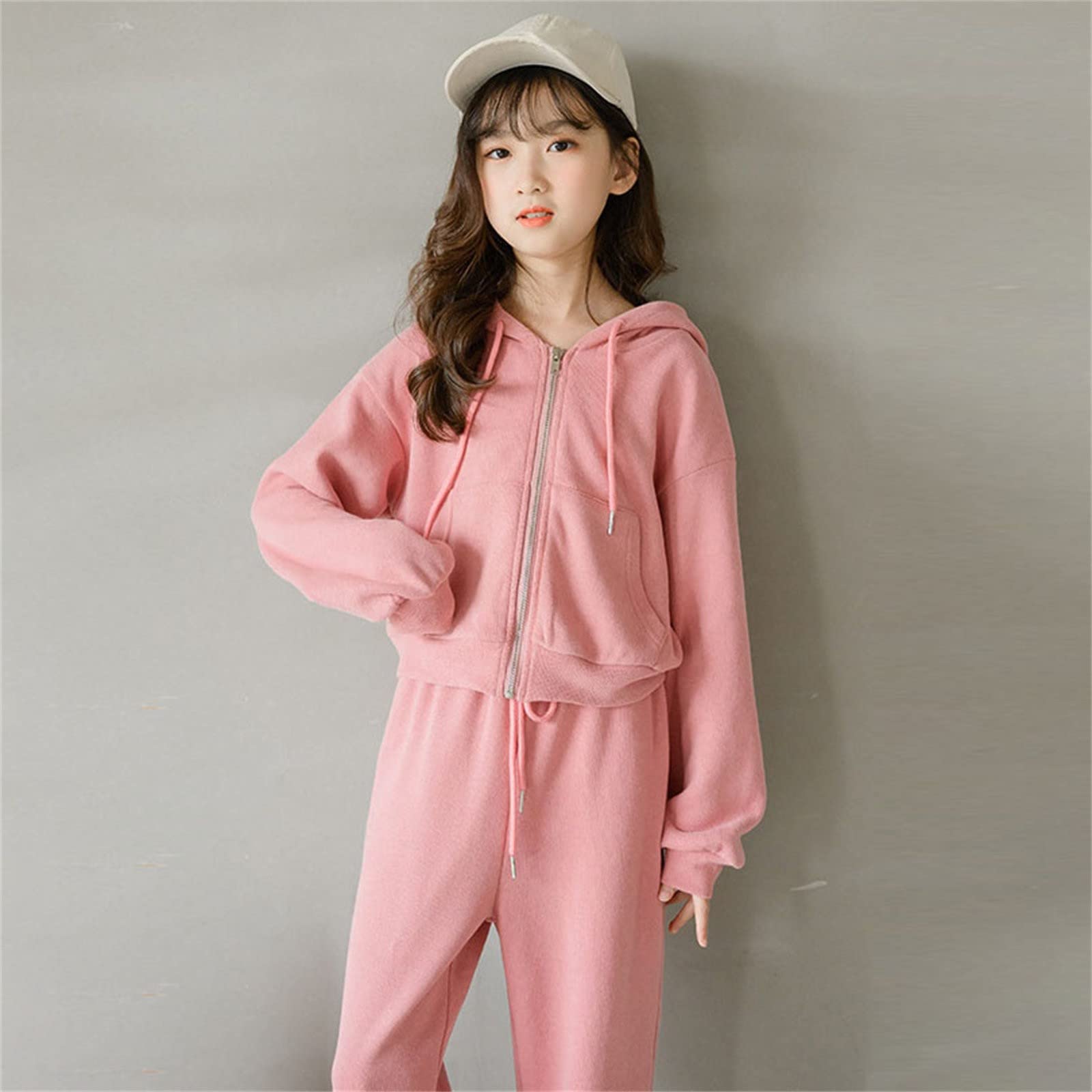 OBiQuzz , Bambino, ragazza, primavera e abbigliamento sportivo, tinta unita, stampato, misto cotone, set di due pezzi, felpa per bambini e ragazze