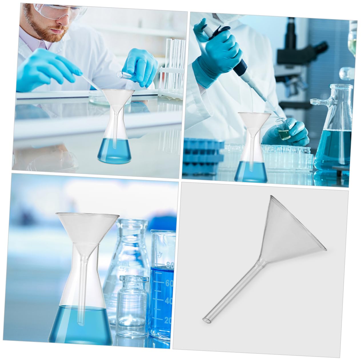Gatuida High Stability Glass Filter Funnel Borosilicate Laboratory Funnel for Liquid Transfer and Easy Cleaning for Scientific Use and Maintenance
