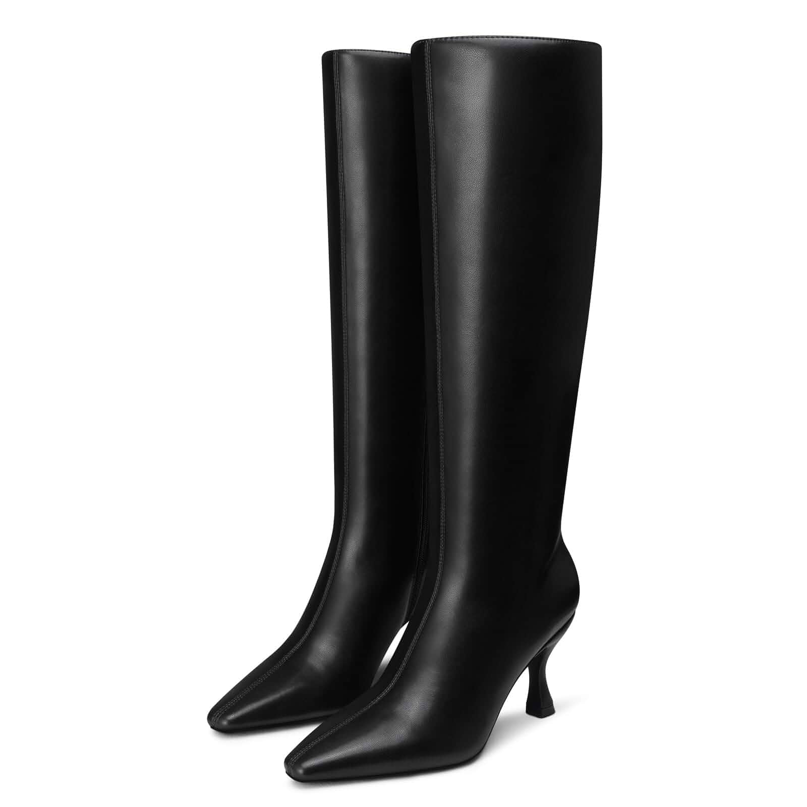 CELLENZ Women Knee High Boots: Comfortable Wide Calf Tall Boot 3 Inch Kitten Pointed Toe - All Day Wear Multi Calf Fit Design - Office Business Outdoor Travel Fall Winter Boots