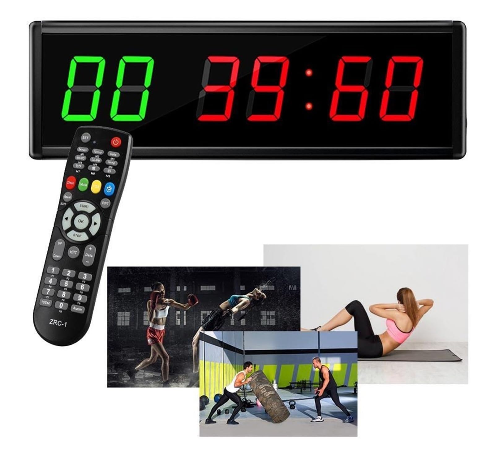 JVDDI 1.5inch 6 Digit LED Timer Boxing GYM Interval Programmable Countdown/UP Stopwatt Real Time Clock