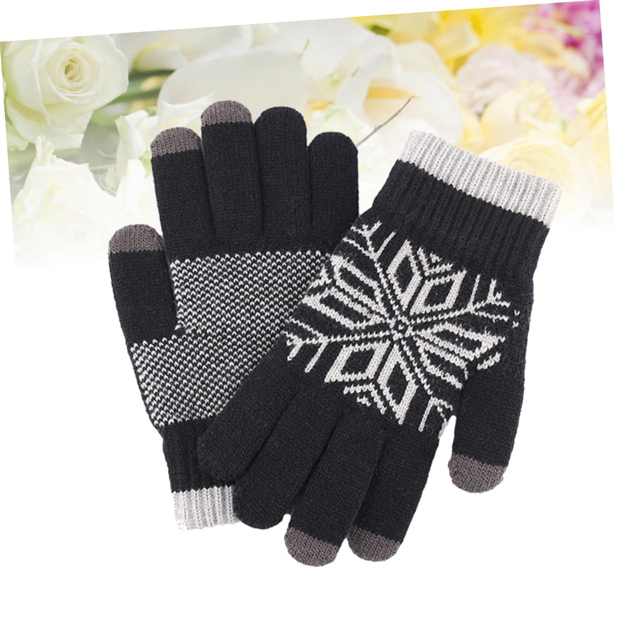 3piezas Guantes De Gruesos Para Pantalla Táctil Resistentes Al Viento y Antideslizantes Para Actividades Al Aire Negro