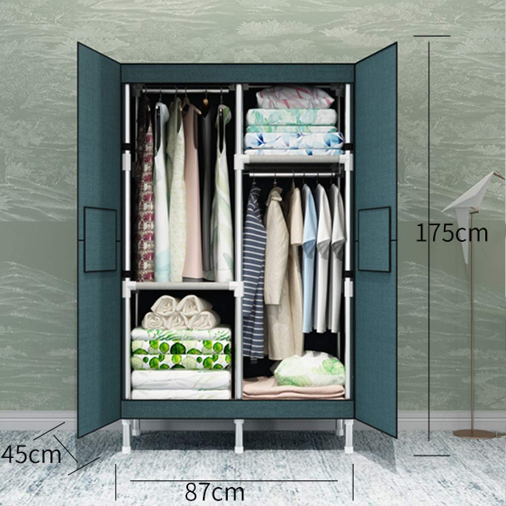 Faltbarer Kleiderschrank, platzsparend, Faltbarer Stoffschrank, Campingschrank, einfach aufzubauen, in Vier Farben erhältlich (A Small)