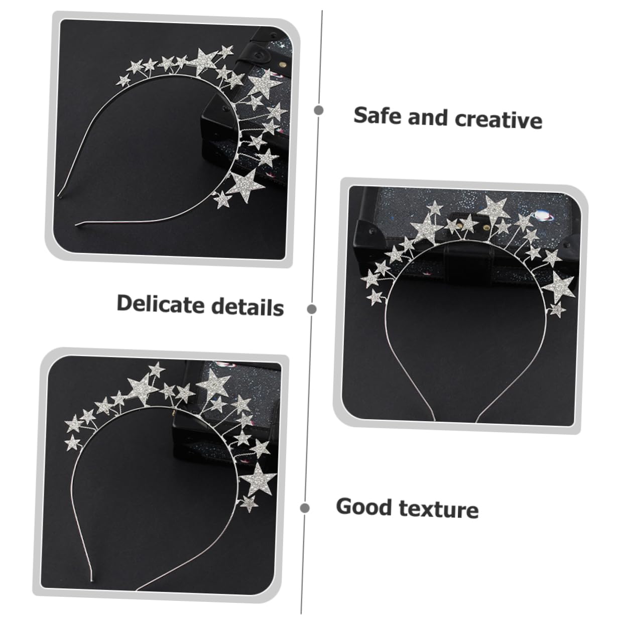 FRCOLOR 4 Pezzi Fascia Per Con Stelle Di Strass Per Donne Fascia Larga Per Da Sposa Fasce Larghe Per
