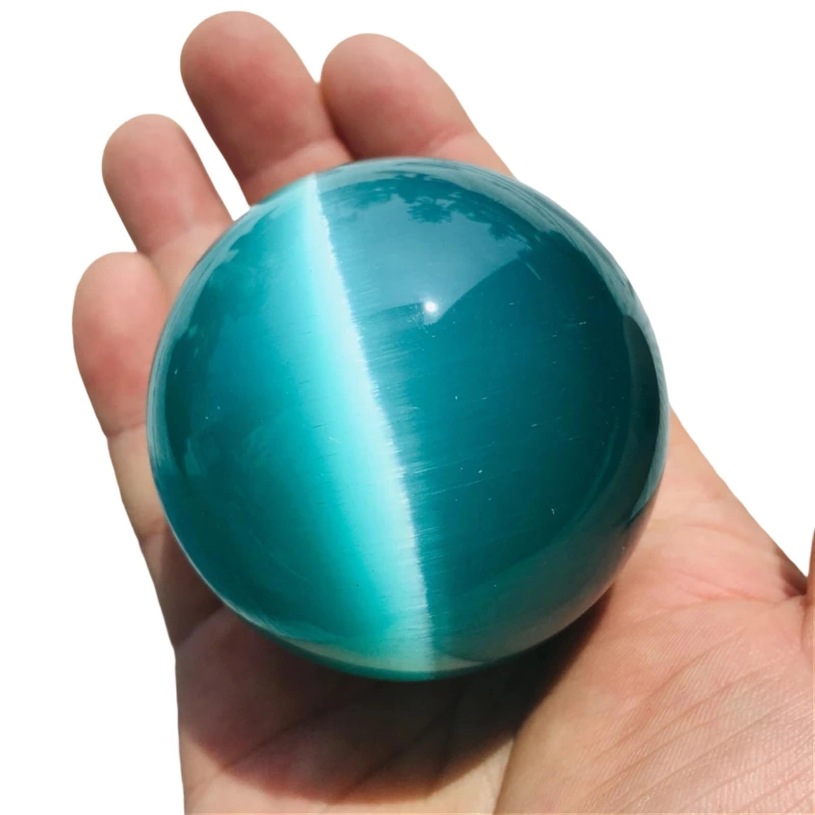 HAOYUNS Beautiful Natural Blue Crystal Ball for Divination and Photography Stone Decorative Sphere(5cm)