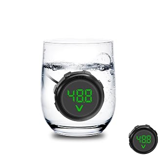 Waterproof Battery Monitor 12V 24V 36V 48V 60V 72V 84V Golf Cart Battery Meter LED Digital Display Voltage Gauges Round Voltmeters Tester Gauge Meter DC4-100V for Marine Car Motorcycle Truck Boat RV