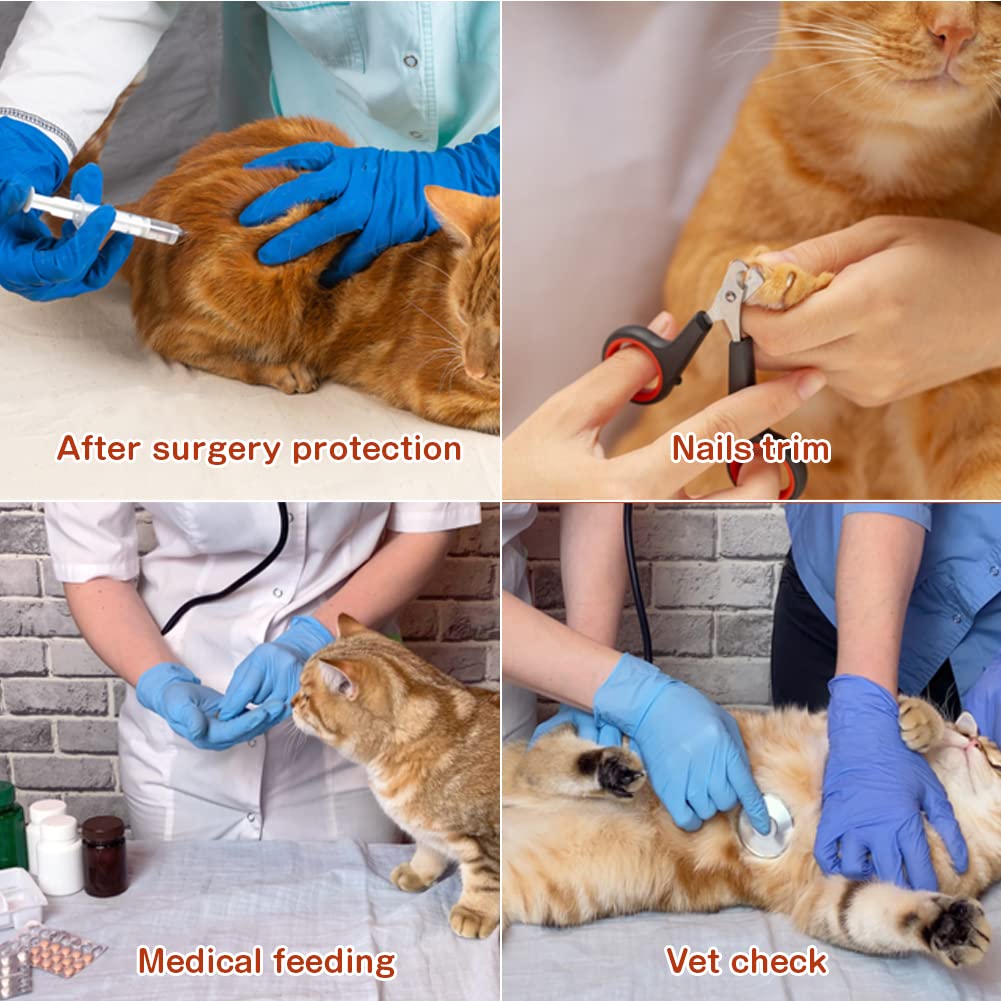 Obroża ochronna dla kota Miękka krawędź Koło Obroża zabezpieczająca przed ugryzieniem dla kotka Pet Anti Bite Leak Surgery Gojenie się ran Bawełna Niebieski