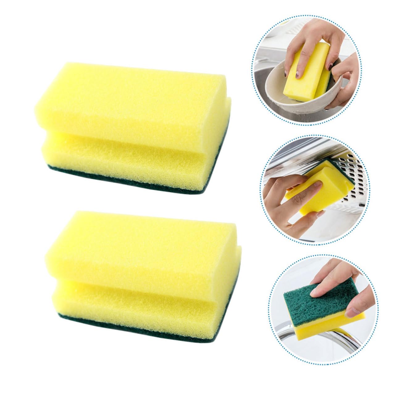 COSMEVIVI 10 Pack Net Sponge White Scrub Pads for Dishes Kitchen Sponges Reusable Scrubber Pad