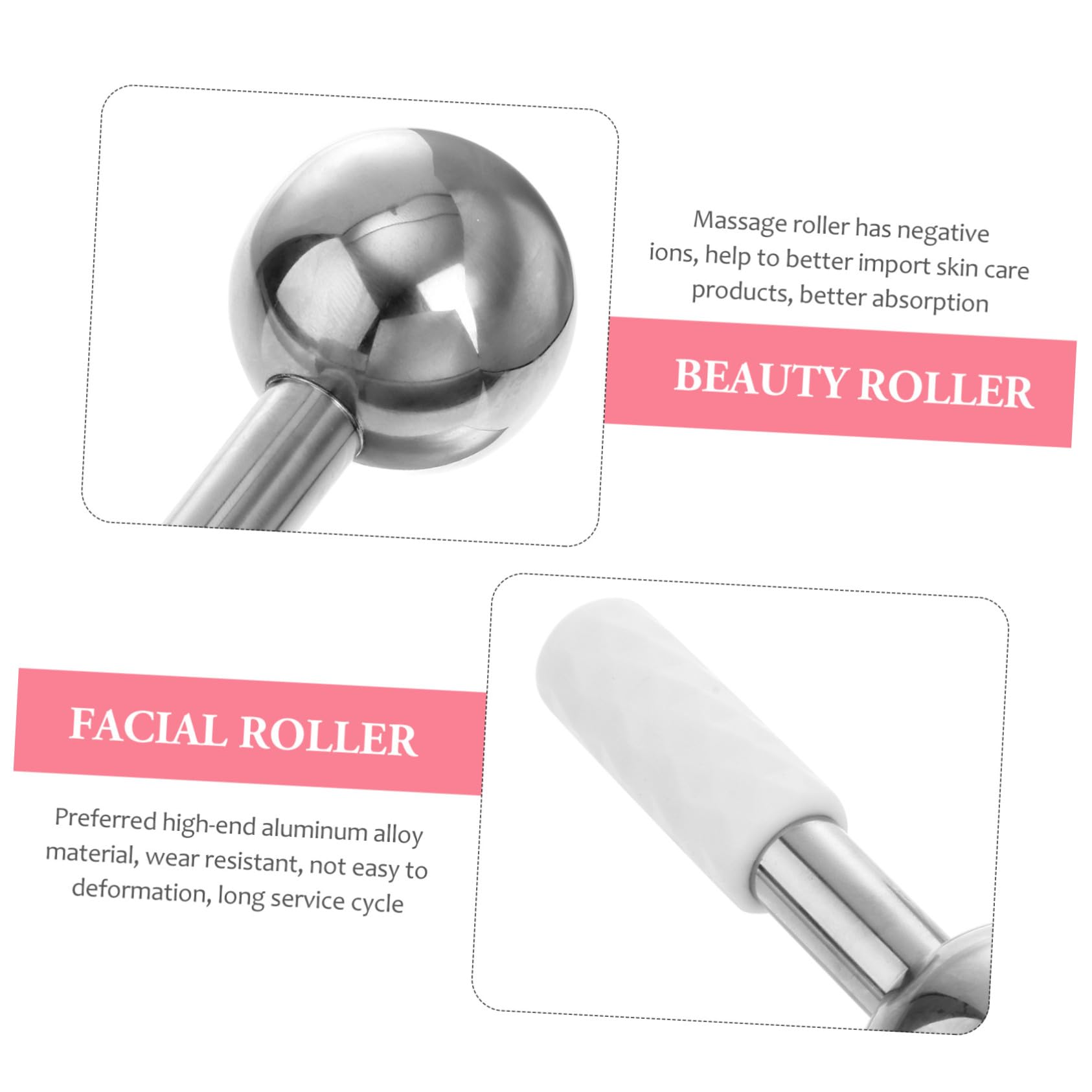 MAGICLULU 2 Stück Edelstahl Eiskugel Gesichtsmassagegerät Kühlend gegen Augenringe und Schwellungen Hautpflege Tool für Gesichtslifting und Hautstraffung für Damen Zufällige Farbe