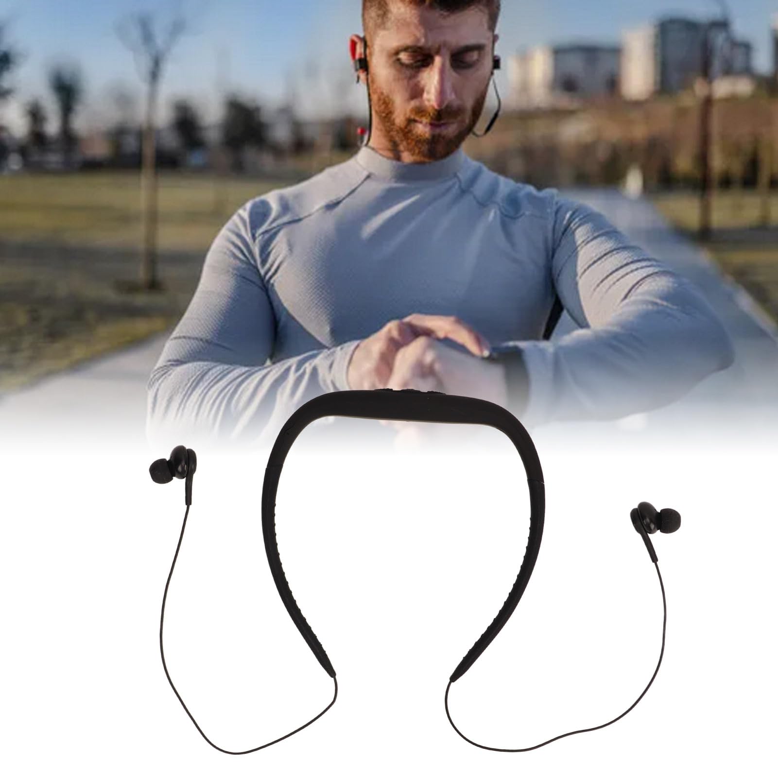 IPX8 Swimming Headph Mpusic Player con Radio FM para Deportes acuáticos, posphs livianos y cómodos para Actividades de natación, Carrera y acondicionamiento físico