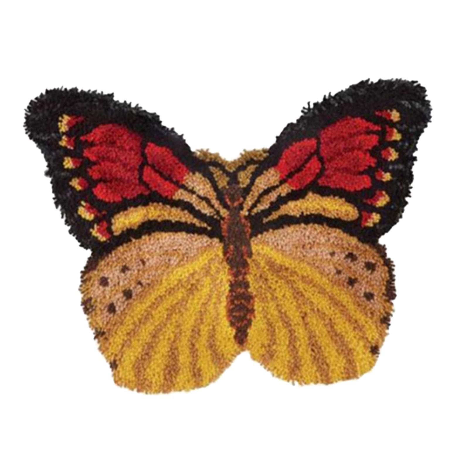 Enakshi Latch Hook Carpet Kit Butterfly Shaped DIY Rug Crochet Yarn Kit for Beginner |Crafts | Needlecrafts & Yarn | Rug Making | Latch Hooking | Latch Hooking Kits-picture-17