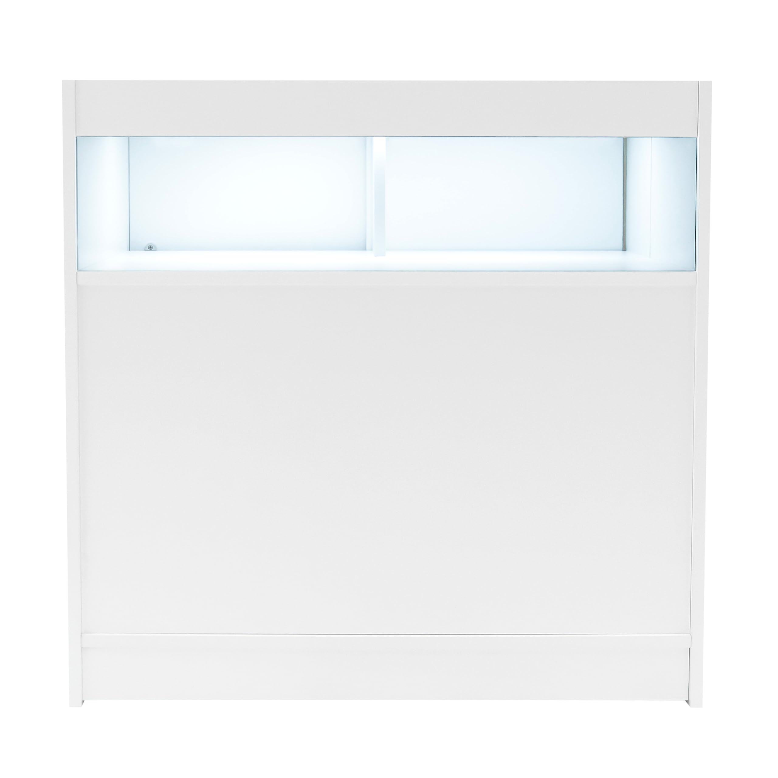 Set Banconi Bianco LED Sagittarius B900 LM60 TB60 Vetrine con Serratura Ante Scorrevoli Chiavi Ripiani Negozio Abbigliamento Gioielli Cassa Angolo Espositore Vetro Illuminazione