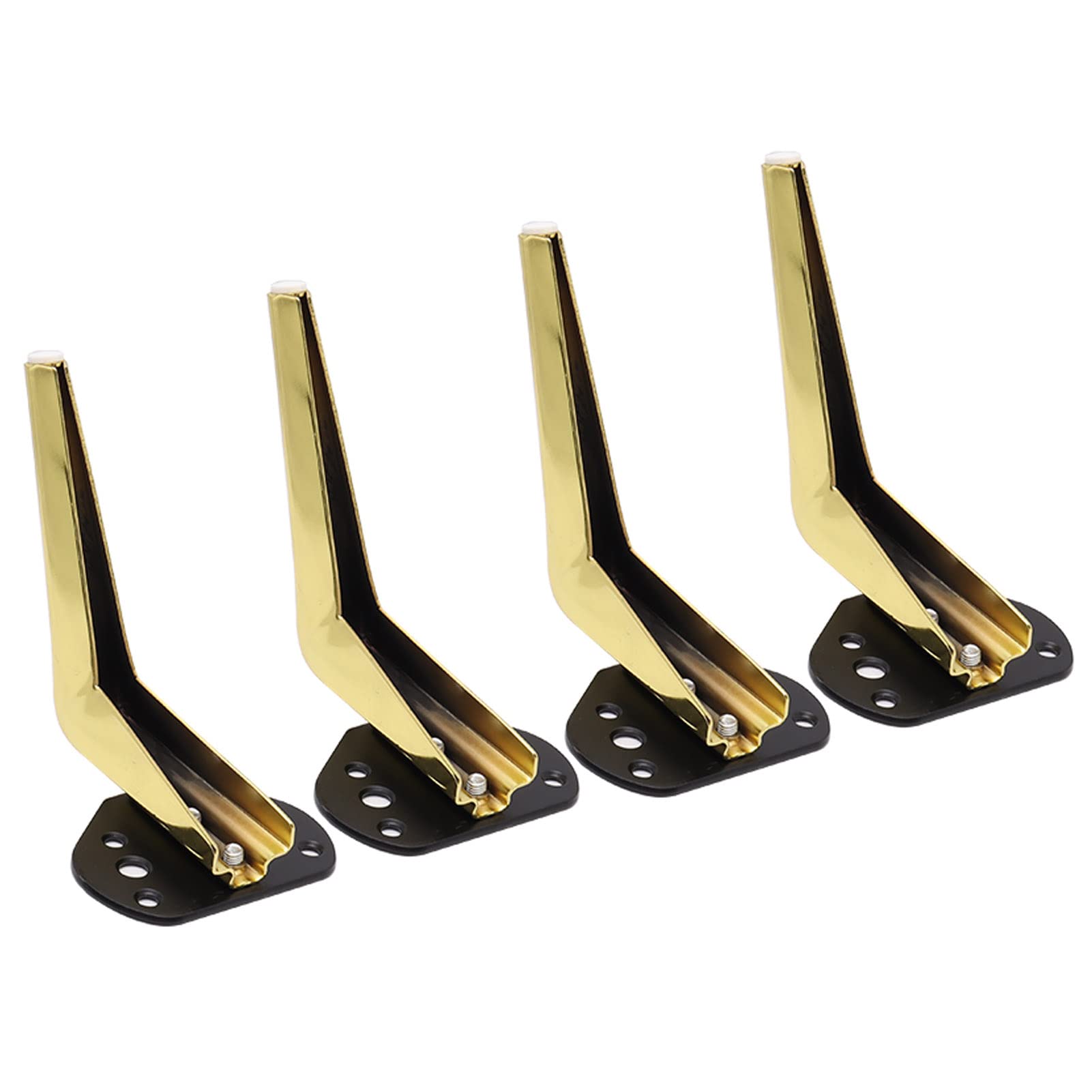 4 Gambe per mobili in Ferro, Piedini di Supporto in Metallo, mobiletto Moderno di Ricambio Fai da Te per Letto, tavolino, Divano, TV, Poltrona, Pouf (15 cm, Oro Titanio)