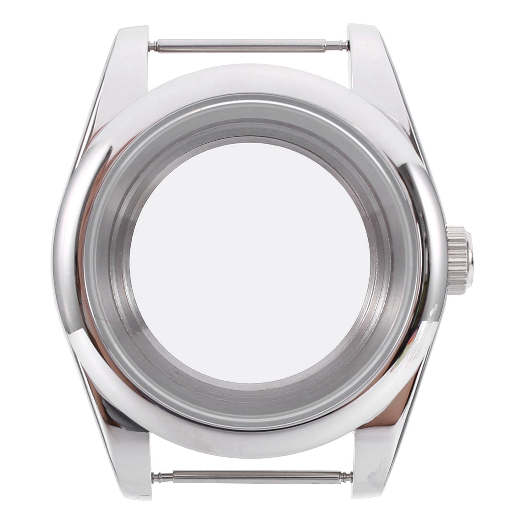 Aposous BoîTier en Acier Inoxydable de 39 Mm en Verre pour Mouvement NH35/NH35A NH36/NH35A, Couverture ArrièRe Transparente