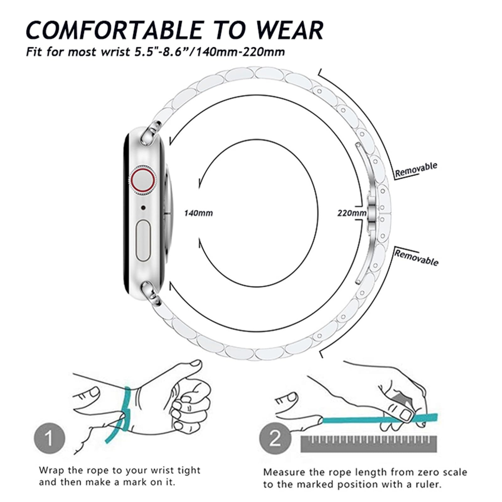 Pasek kompatybilny z zegarkiem Apple Watch 49 mm, Ultra 45 mm, 44 mm, 42 mm, 41 mm, 40 mm, 38 mm, metalowa bransoletka zastępcza do iWatch Ultra 1, 2, serii 9, 8, 7, 6, SE, 5, 4, 3, 2, 1