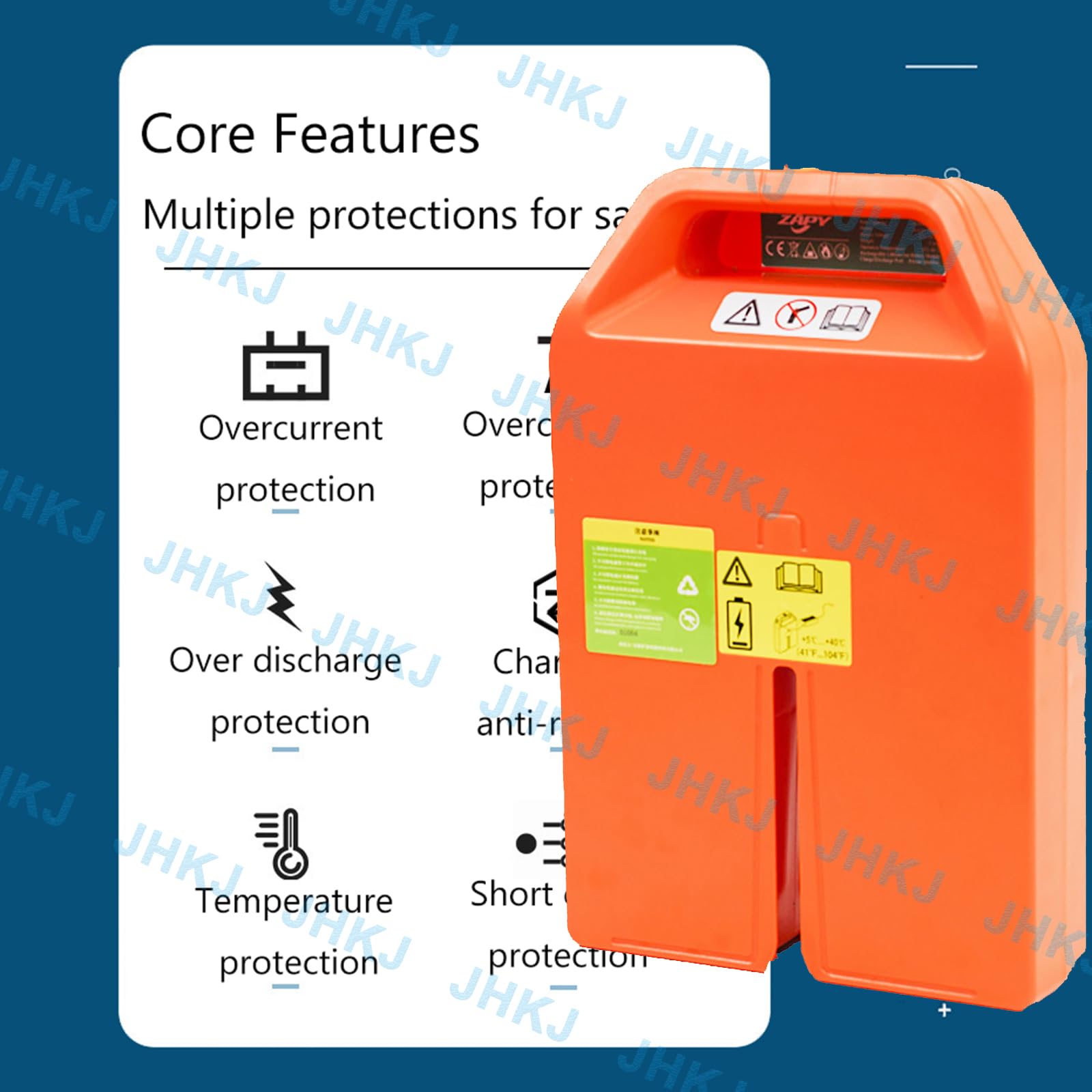 Batteria per transpallet Elettrico da 24V 20Ah/36Ah e Batteria LiFePO4 per Carrello elevatore da 48V 20Ah con Maniglia e BMS Intelligente per Le Serie CBD15J-LI-S/CBD15-E1C1L.