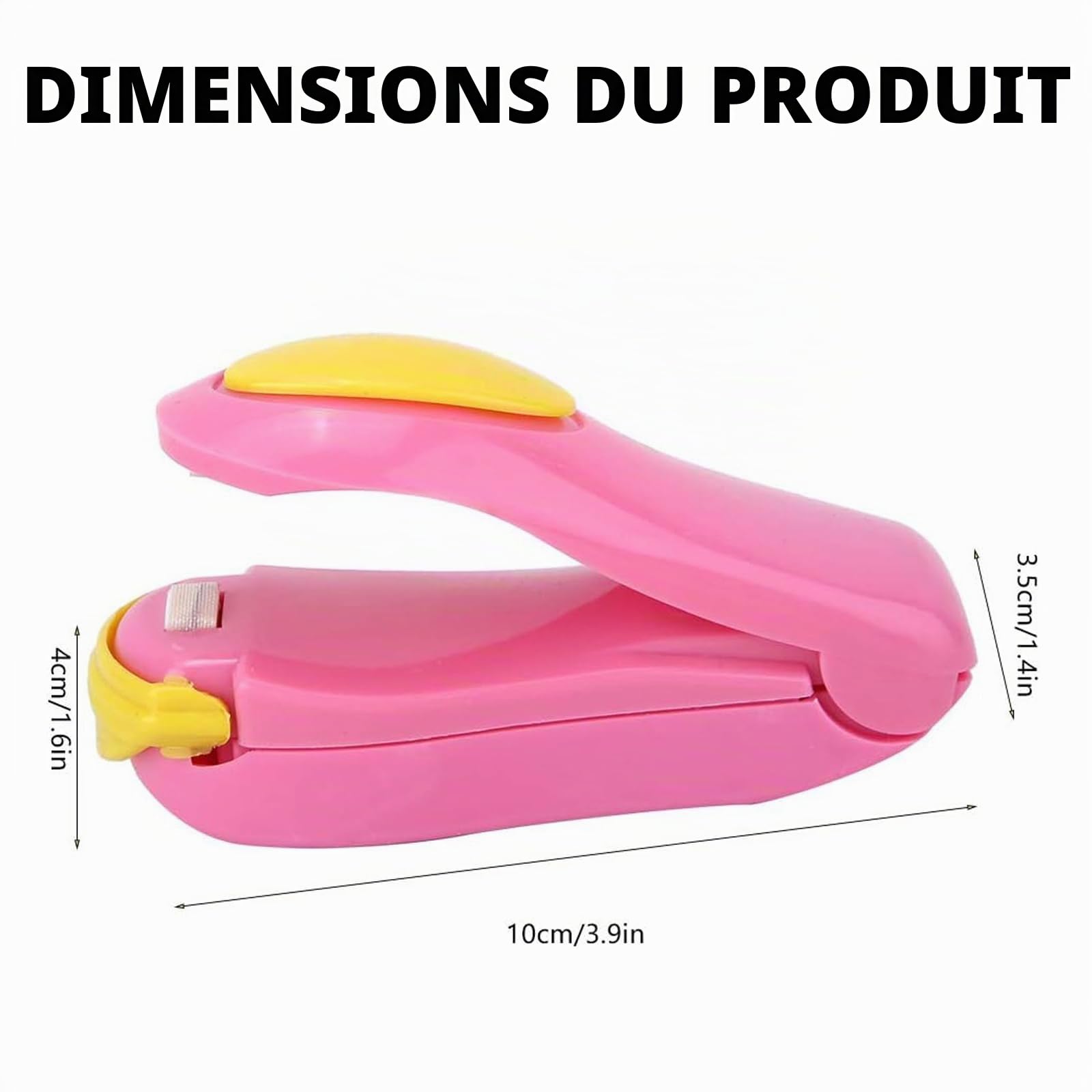 Mini Scelleur, Mini Scelleur Sac Plastique, Portable Scelleuse, Mini scellant thermique pour sacs de nourriture, Joint hermétique pour préserver la fraîcheur, Fonctionne avec piles (rose)