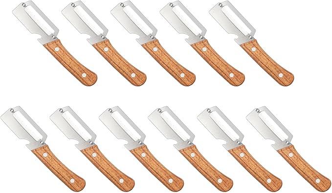 11Pack Vegetable Peeler, Zero Snag Wooden Kitchen Tool, Multifunctional Vegetable Peeler with Stainless Steel Blade, Built-in Bottle Opener for Potato, Fruit, Carrot(pack of 6)