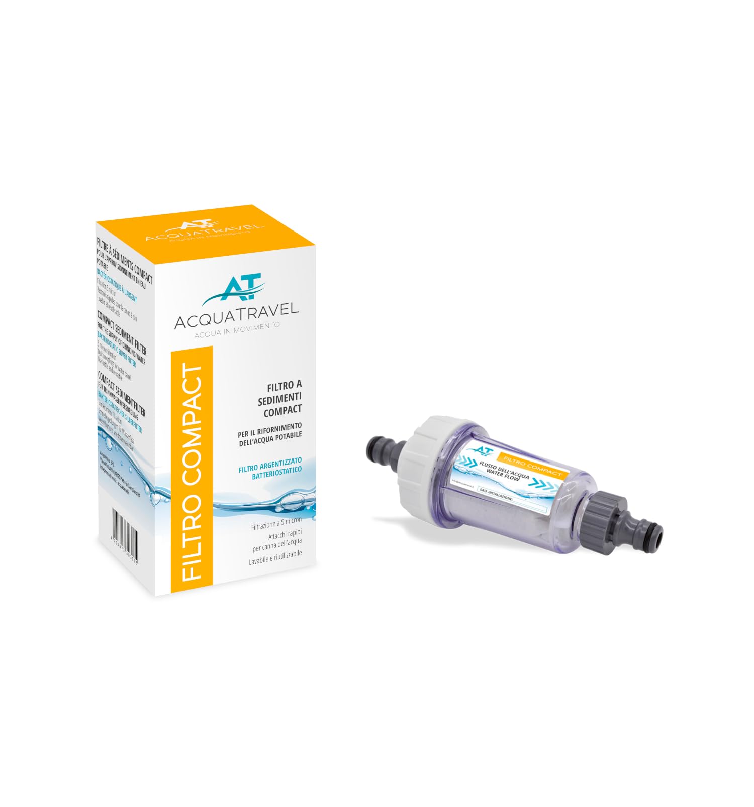 Filtro A SEDIMENTI Compact CARICO Acqua Camper + SANIFICANTE