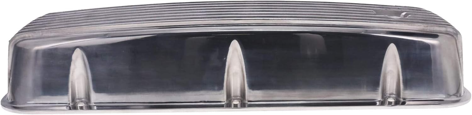 Top Street Performance Tall Finned Aluminum Valve Covers 3 11/16" Ht 1.25" Hole for 1965-1995 Chevy Big Block V8 - Polished