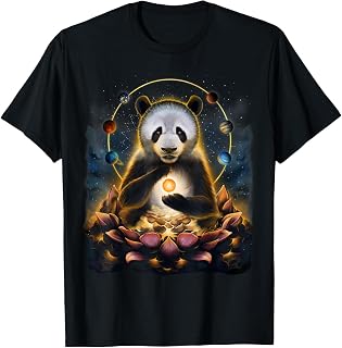 極楽浄土 天国 蓮の花 宇宙 ラグドール パンダ Tシャツ