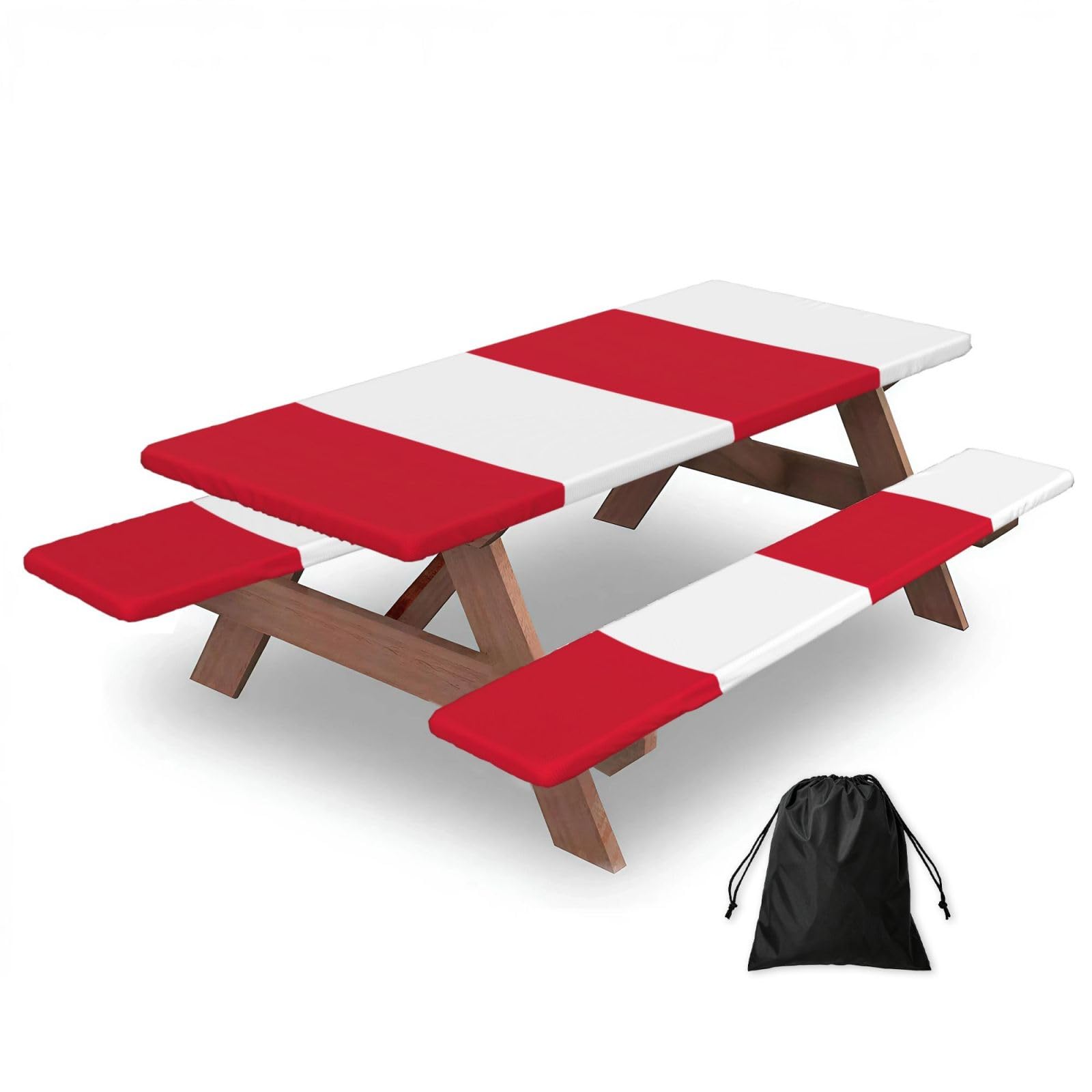 Zyjhyy Black Flag Of Monaco Print 3 Pack Wipeable Picnic Bench Cover And Table Cover Lightweight Table Cloth For Camping Outdoor