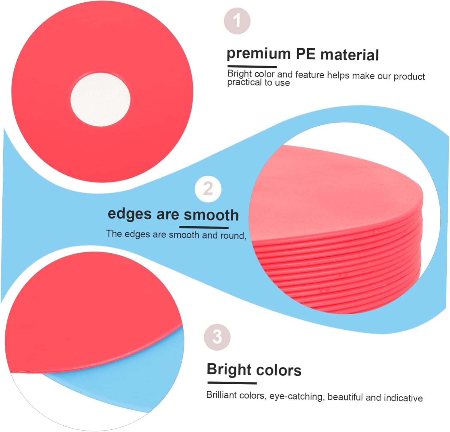 30pcs Multi-Function Agility Sign Discs for Soccer Training Football Markers Bright Colors for Daily Use Practice Sessions