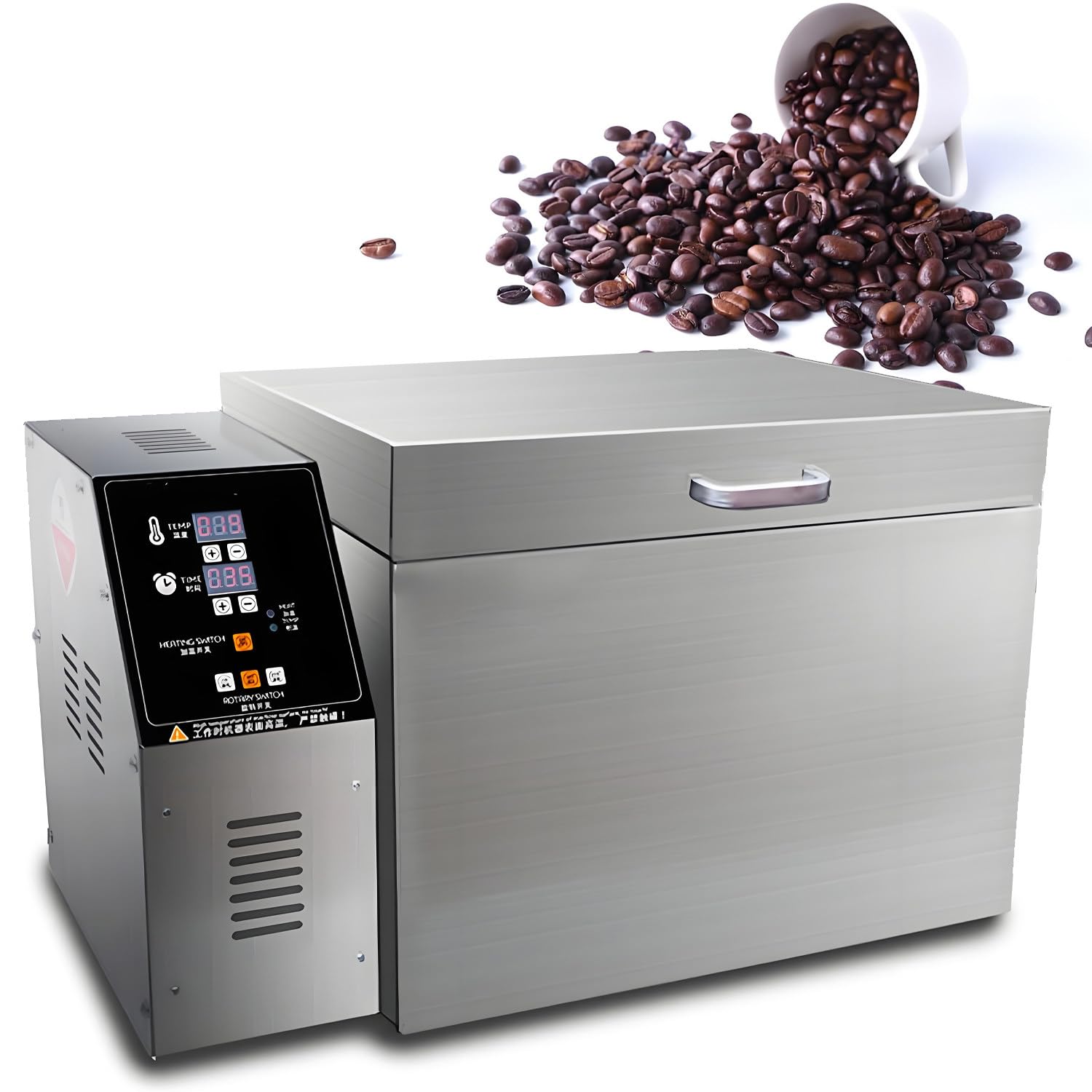 Large Capacity Coffee Roaster Machine, Stainless Steel Electric Commercial Roaster with Digital Control, 0-999min Timer &amp; 0-350°C Thermostat, for Coffee Beans Nuts Dried Grains Type5