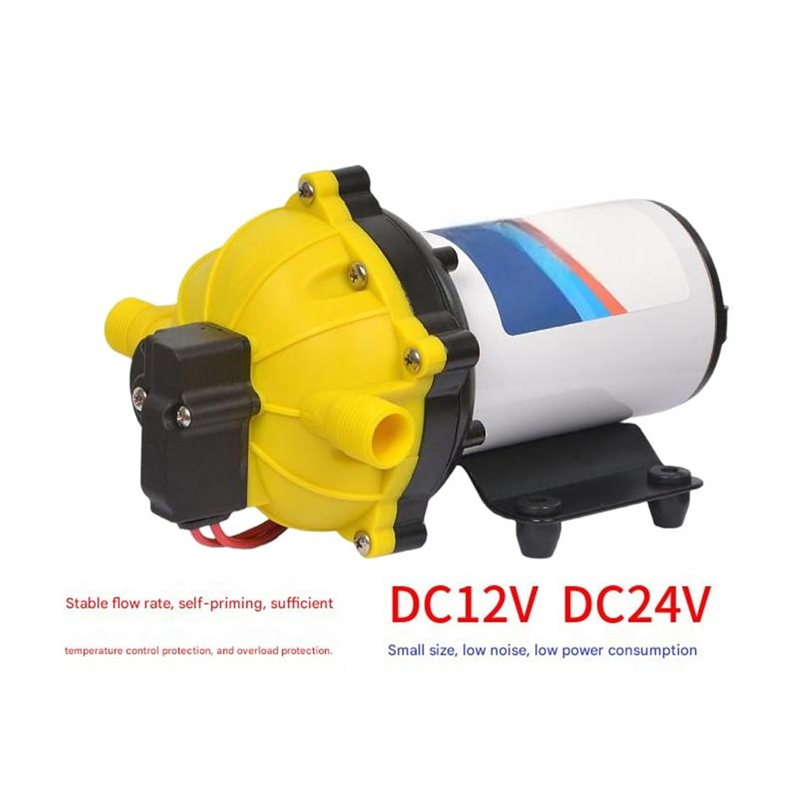 Pompa autoadescante elettrica compatta 12V DC a spruzzo portatile ad alta pressione for autolavaggio risciacquo pompa a membrana for drenaggio yacht per Petrolio, Diesel, Petrolio(24V)