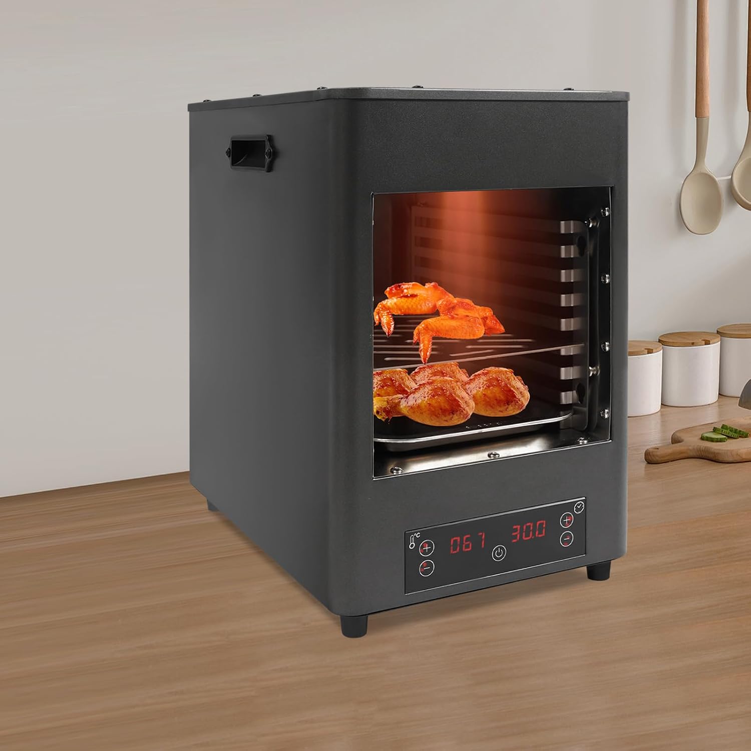 Electric Steak Broiler, 1700W Commercial Indoor Steak Grill 1472°F Stainless Steel Tabletop Steaks Oven Automatic Grills with Temperature and Timer Control for BBQ Beef Chicken