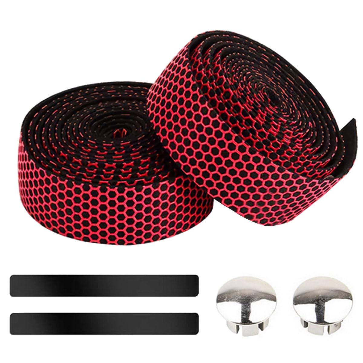 MOCNT Bicycle Handlebar Tape PU EVA Road Bike Handlebar Grip Tape Breathable Cycling Bike Handlebar Wrap Tapes Comfortable Non Slip Shock Absorbent Handlebar Tape Red